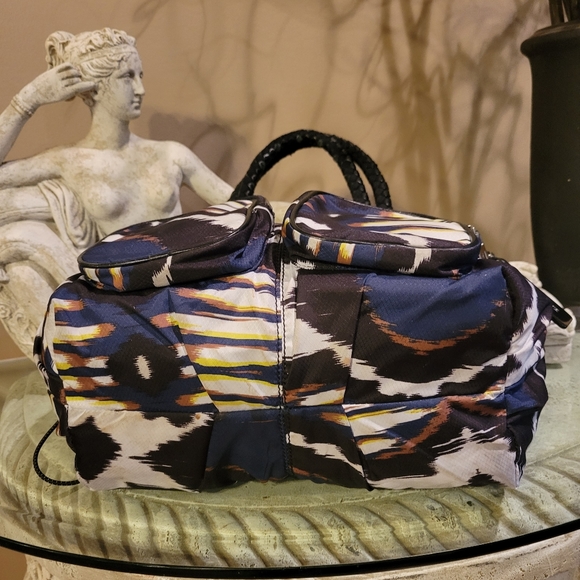 L.A.M.B. by Gwen Stefani Ikat Nylon Leather Satchel Luxury Designer Bag #589 - Picture 6 of 13